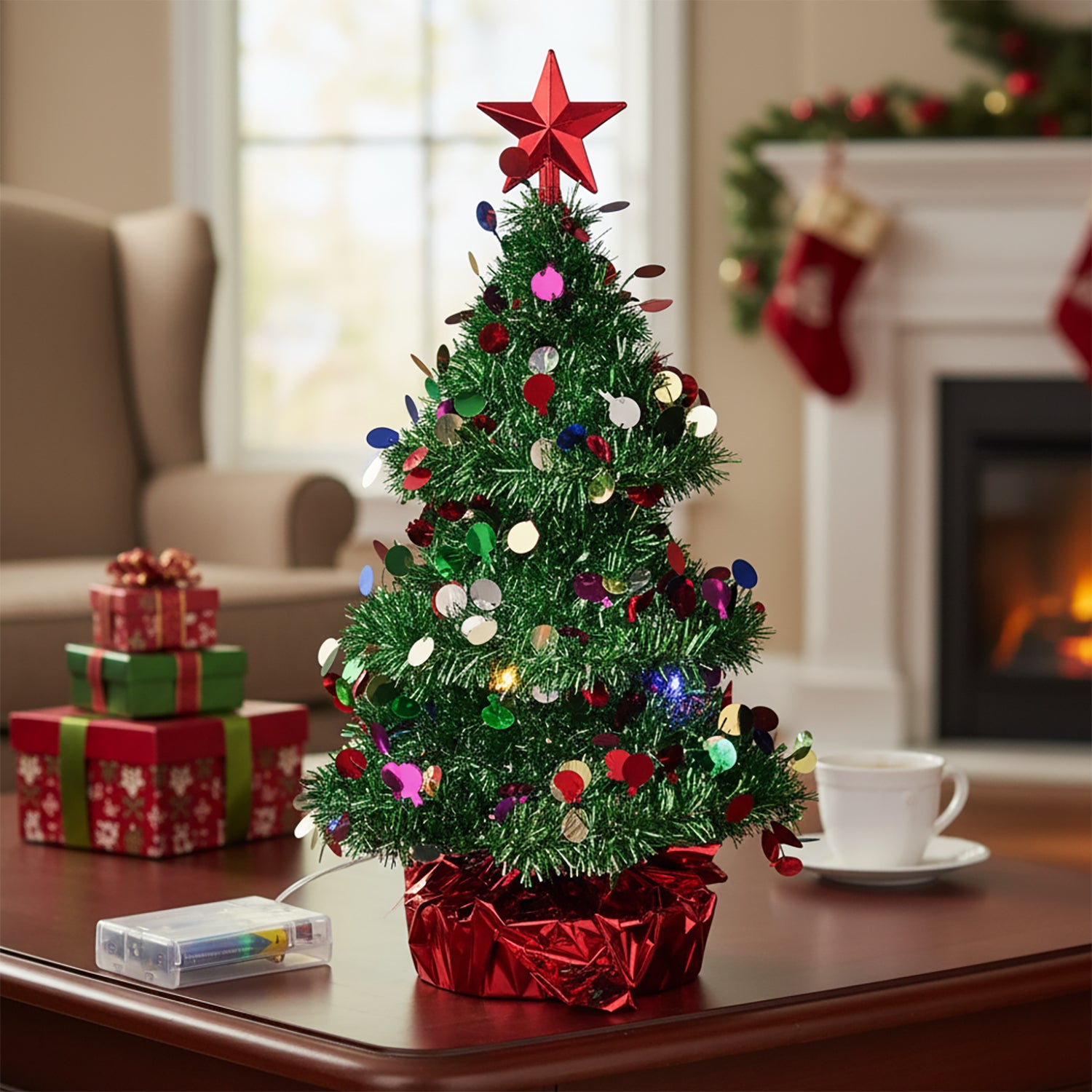 DICTROLUX - Albero Luminoso 20 LED Multicolor h35 cm